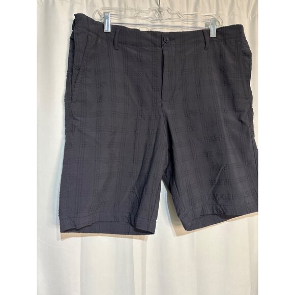 Tommy‎ Bahama Mens Black Plaid Textured Shorts 36 Flat Front - Picture 2 of 7